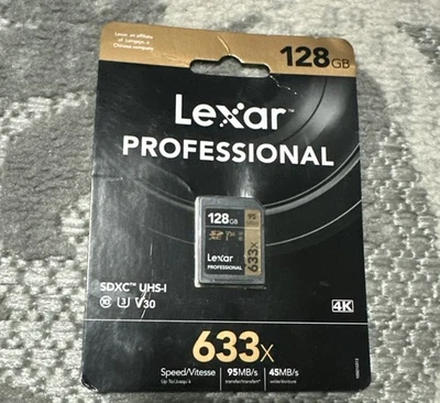 Lexar Professional 633x 128GB SDXC UHS-I Memory Card - Image 1 of 2
