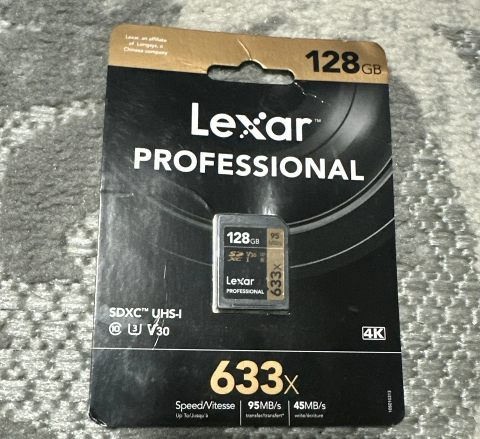 Lexar Professional 633x 128GB SDXC UHS-I Memory Card - Image 1 of 2