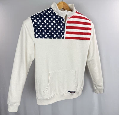 Sudadera Pullover Americana Rayas Estrellas Parques Disney Chaqueta 1/4 Para Hombre Mediana Foto 1 de 4