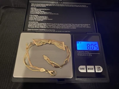 14K GOLD TRI -COLORED BRACELET (8.05 GRAMS) SCRAP OR FIX - Image 1 of 4