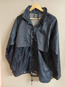Rainbird Stowaway Waterproof Jacket Size Large Unisex Black Lightweight Hooded - Picture 1 of 9