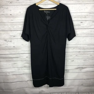 Nicole Miller Collection Black Twist Front Dress Size Small Knee Length NWT - Picture 1 of 7