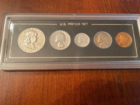 1955 US Mint Proof set in Capital holder #55-01 Cover