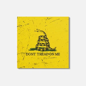 Sottobicchiere quadrato in legno Dont Tread On Me 4" x 4" - Foto 1 di 3