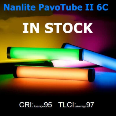 Nanlite PavoTube II 6C CRI Hot Shoe hand held 2700-7500K photography LED Light - Image 1 of 4