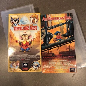 2 VHS Lot An American Tail & Fievel Goes West (Steven Spielberg) Plastic Cases - Picture 1 of 10