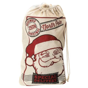 SACCO DI BABBO NATALE 80 X 50 CM ACCESSORIO TRAVESTIMENTO COSTUMI NATALE - Foto 1 di 4
