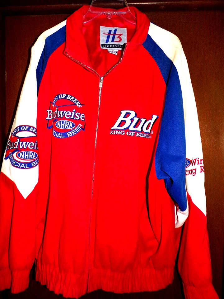 Chaqueta NHRA Budweiser H3 Sportgear XL Winston Drag Racing Vintage 2 Foto 1 de 4