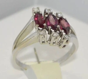 Anillo de mujer vintage diamantes y turmalina / oro 585 14 K (55 (17,5 mm Ø)* - Imagen 1 de 6