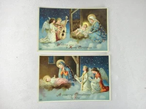 2 ANTIKE 1900ER WEIHNACHTSPOSTKARTEN MARIA & JESUS ENGEL ESTEN DEUTSCHLAND UNBENUTZT - Bild 1 von 8