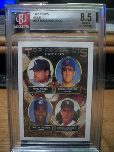 MIKE PIAZZA/CARLOS DELGADO 1993 Topps Gold #701 BGS NM-MT+ 8.5 Dodgers RC - Picture 1 of 1