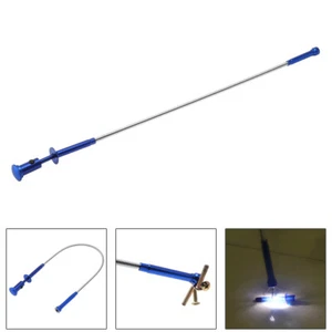 Claw Magnetic Pick-up Tool 4 Claws With Bright LED Light Flexible Spring Magnet - Picture 1 of 12