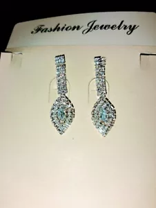 Dangle Rhinestone Earrings Wedding/Prom/Pageant/Party - NEW - FASHION - Picture 1 of 2