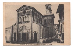 IMPERIA BAJARDO CHIESA E VIA ROMA 1942 CARTOLINA VIAGGIATA ANIMATA FP - Picture 1 of 2