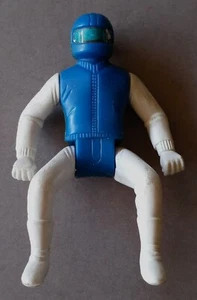 Motociclista 4 pollici blu e bianco action figure vintage non marcato - Foto 1 di 2