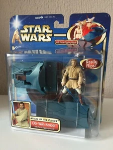 OBI-WAN KENOBI WITH FORCE-FLIPPING ATTACK! - STAR WARS - AOTC - 2002 - Imagen 1 de 2