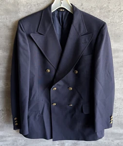 Vintage 1979s DAKS Packers Navy Blue Double-Breasted Blazer Size M Union Made - Bild 1 von 8