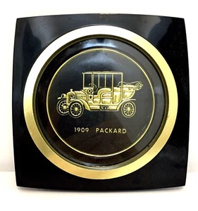 Packard 1909 Steam Car Model Black and Gold Plastic AD VU Tray - Picture 1 of 7