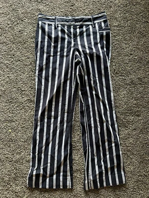 Брюки-расклешенные Tommy Hilfiger в полоску темно-синие  - Изображение 1 из 4