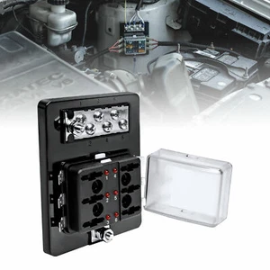 6 Way 12V 32V Blade Fuse Box Block Holder with Negative Ground Bus Bar for Auto - Picture 1 of 8