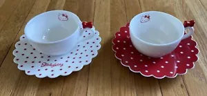 Hello Kitty Shirley Temple Kitty Small Ceramic Tea Cup & Saucer Sanrio Nice - Picture 1 of 8