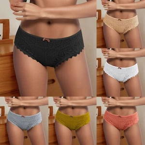 Panties For Women Crochet Lace Lace Up Panty Sexy Hollow Out Underwear - Picture 1 of 34