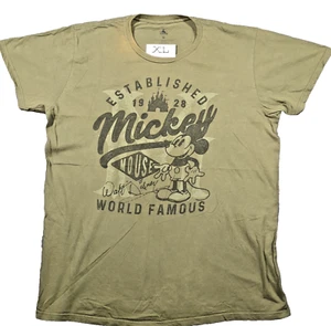 VTG signed Walt Disney World T-Shirt Mens Size XLarge Mickey Mouse Green - Picture 1 of 9