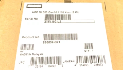 HPE Intel Xeon Silver 4116 2100Mhz 16.5MB Cache 12 Core Processor 826852-B21 - Image 1 of 3