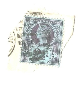 2 1/2d lila & blau - SG201 - gebraucht sehr guter Zustand - Bild 1 von 1