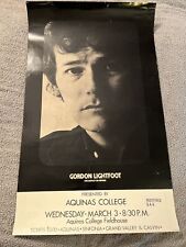 Original Gordon Lightfoot Poster Concert Aquinas College  Fieldhouse 30”x18” VTG