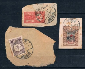 Saudi Arabia Cut Outs 1933,1934 Mecca Mecque,Istanbul 1916 cancel Letter parts. - Picture 1 of 2