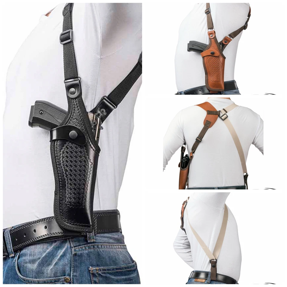 Vertical Shoulder Leather Holster Fits Walther PPX 9mm, .40 S&W - Image 1 of 4