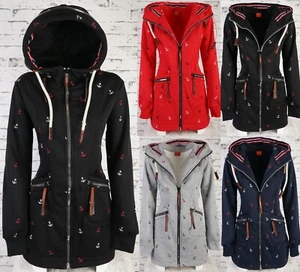 Damen Sweat Parka Mantel Jacke Kapuze Fleece gefüttert Hoodie Anker M - 5XL - Bild 1 von 34