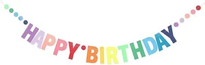 MEETINGU Happy Birthday Banner, Personalized Colorful Gradient Letters Banner, R - Picture 1 of 7