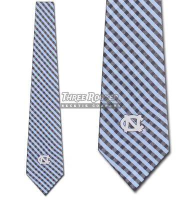 Галстуки Tarheels Tie Football North Carolina Gingham лицензированные мужские галстуки - Изображение 1 из 3
