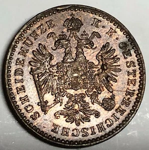 # C3873 AUSTRIA COIN, ONE KREUZER 1861-B Au. - Picture 1 of 2