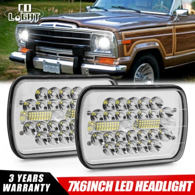 Par de faros LED de haz alto/bajo 105 W para Jeep Grand Wagoneer 1984-1991 7x6" 5x7"" Foto 1 de 4