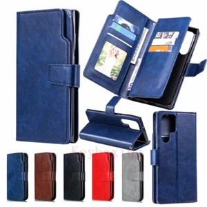 For Samsung S22 S21 S20 S10 S9 S8 Note 9 10 Plus Card Wallet Leather Case Cover - Picture 1 of 38