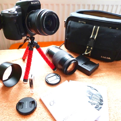 Sony A230 l 2x Objektiv l XXL EXTRAS l SLT Spiegelreflex Kamera 10MP FULLHD - Bild 1 von 4