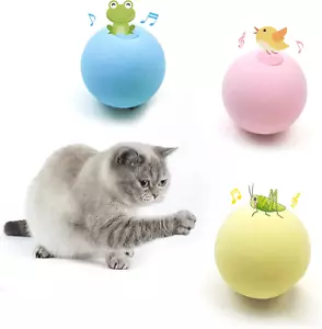 Cat Toy Balls with Sound, Chirping Cat Toys with Catnip, 3 Pcs EVA Rolling Toy B - Picture 1 of 13
