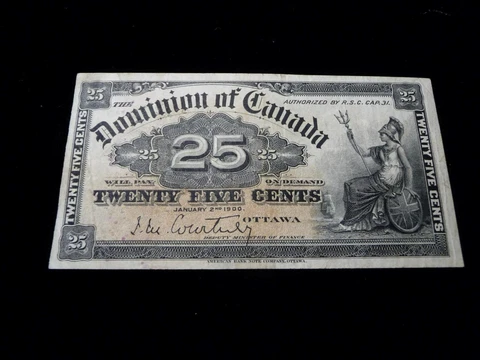Canada 1900 Shinplaster 25 cents P-9a VF Condition SKU# 29488 Cover