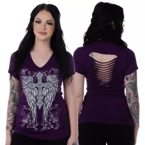 Cross and Wings Ladies Shirt - Picture 1 of 1