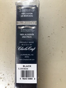Charles Craft Silver Cross Stitch Aida Fabric 14 Count Black - Picture 1 of 3
