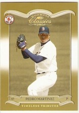 PEDRO MARTINEZ GOLD SN /100 2003 DONRUSS CLASSICS TIMELESS TRIBUTES 91 RED SOX