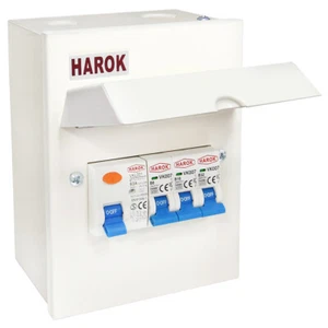 Mini Metal Garage Consumer Unit 63A RCD & 6A, 16A + 32A MCB Amendment 3 - Picture 1 of 11