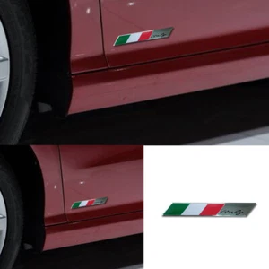 Car Motorcycle Italy Italian Flag Emblem Metal Badge 100mm*15mm Decal Sticker - Picture 1 of 12