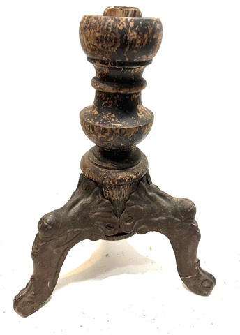 Antique Wood Base With Cast Iron Legs Cover