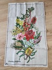 Vintage Australian Wildflowers Linen Tea Towel •• Hand Printed •• Ross