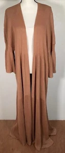 Free People Staubtuch Pullover klein lang Making Wellen Leinen Strickjacke hellbraun Bauer - Bild 1 von 12