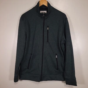 Sonoma Herren L grün Full Zip Mock Neck Strick Fleece Jacke 3-Pocket Polyester - Bild 1 von 6